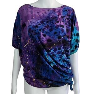 Vintage Evolve Love Silk Artisan Asymmetrical Top Size Small